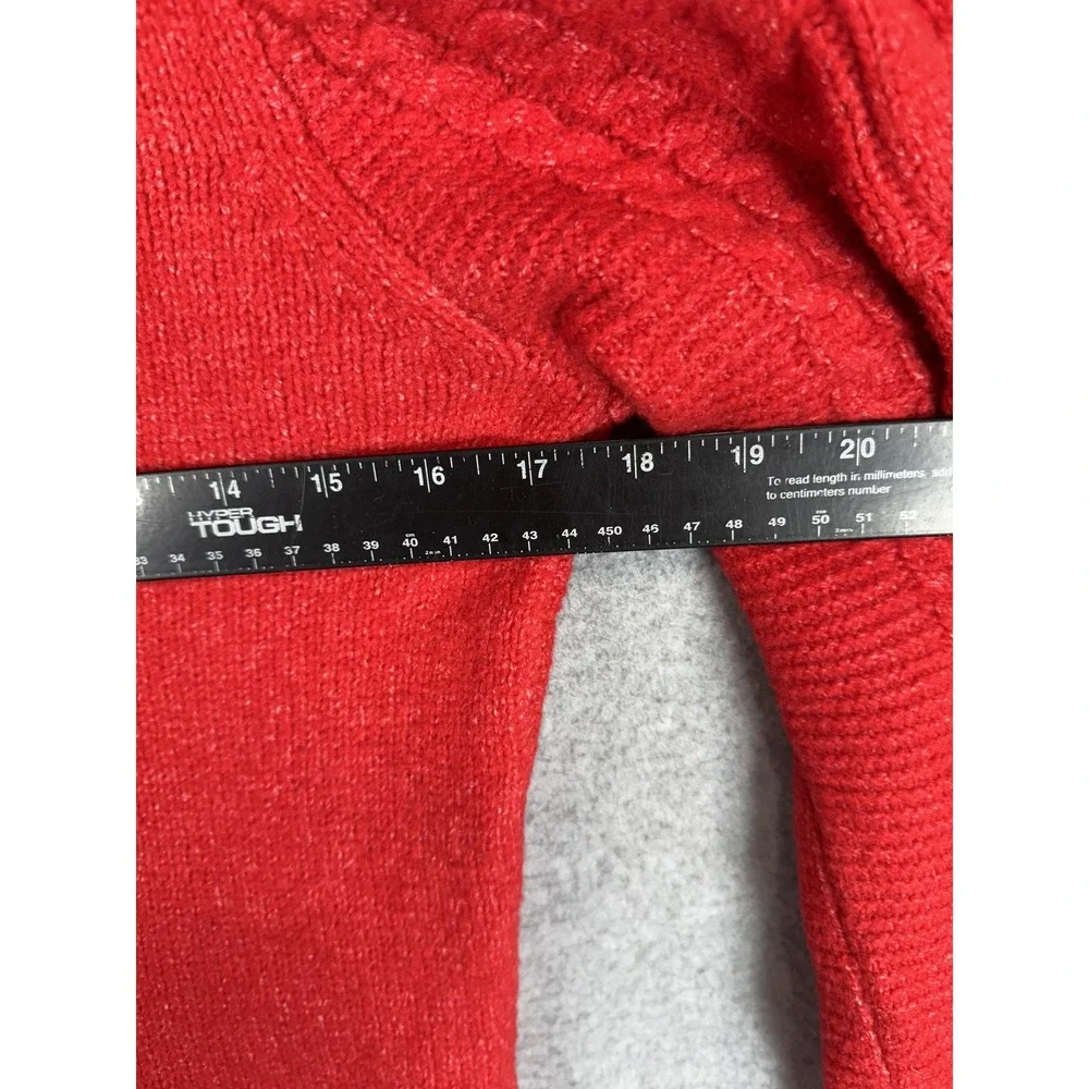 Sincerely Jules Sweater Womens Medium Red Cable Knit Crewneck Pullover Knitwear